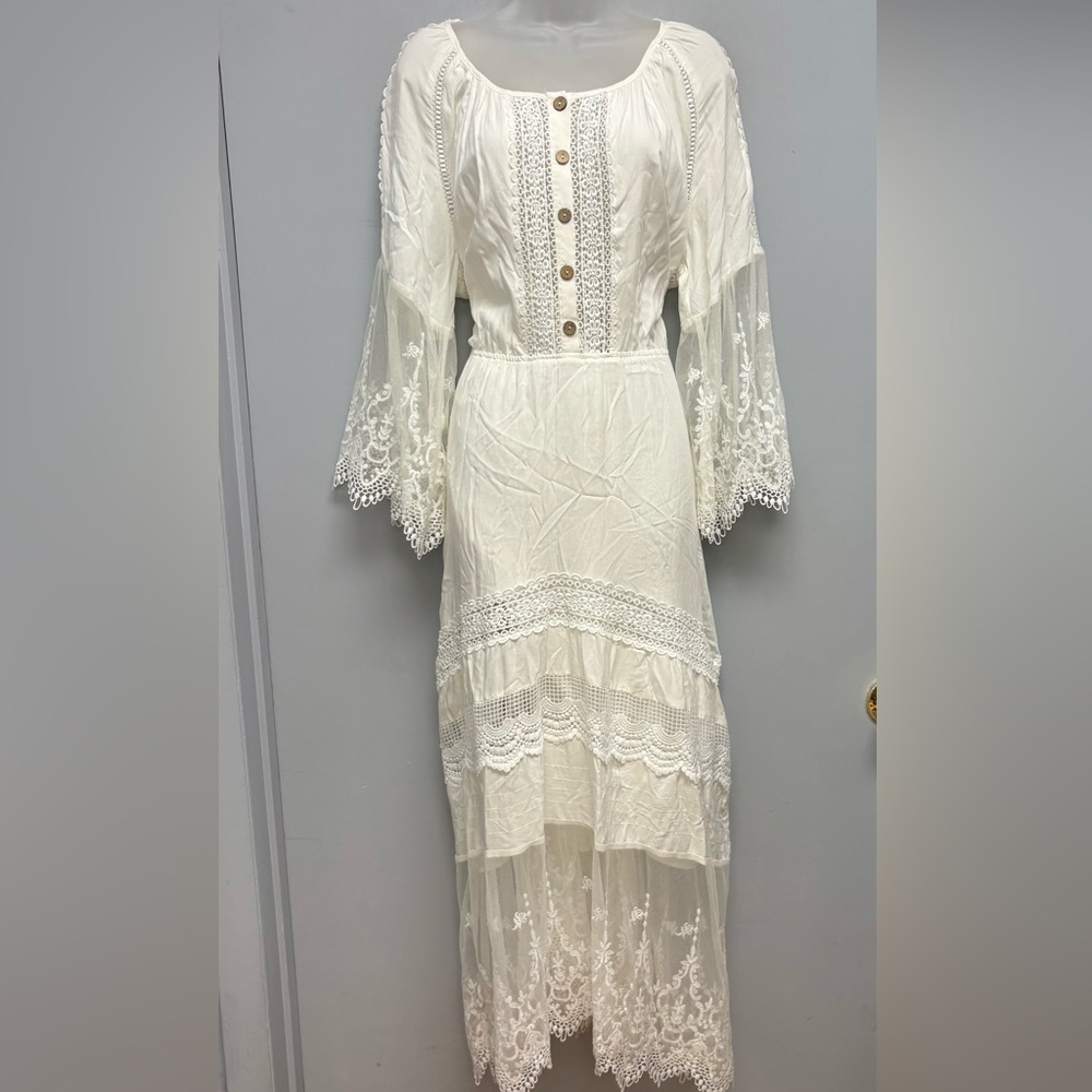 NEW Tendency Lace Crotchet Detailed Maxi Dress Size XL